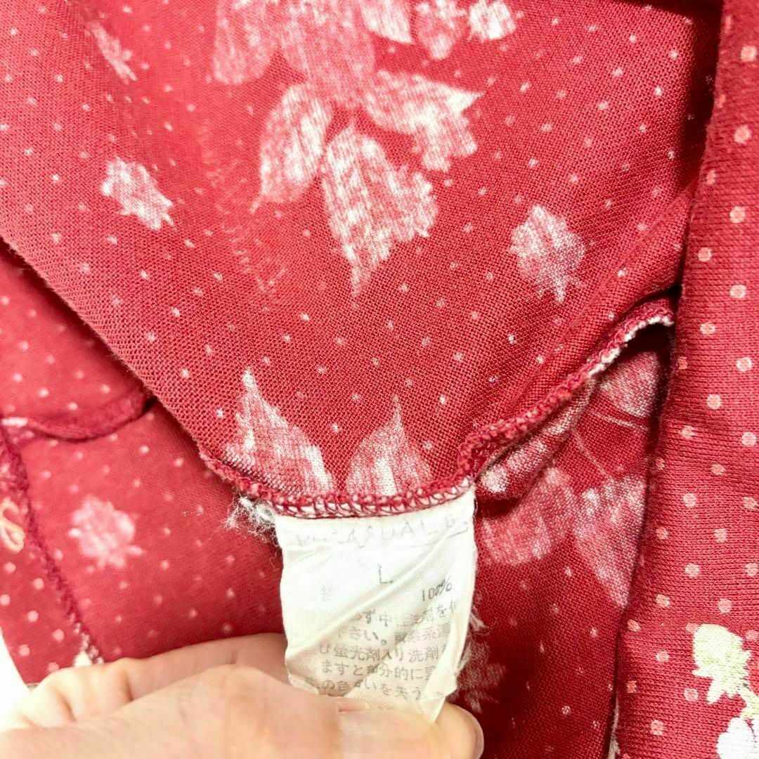 PINK HOUSE - PINK HOUSE 赤 いちご柄 ドット 長袖 ロンT 花柄 PINK HOUSE - PINK HOUSE 赤 いちご柄 ドット 長袖 ロンT 花柄