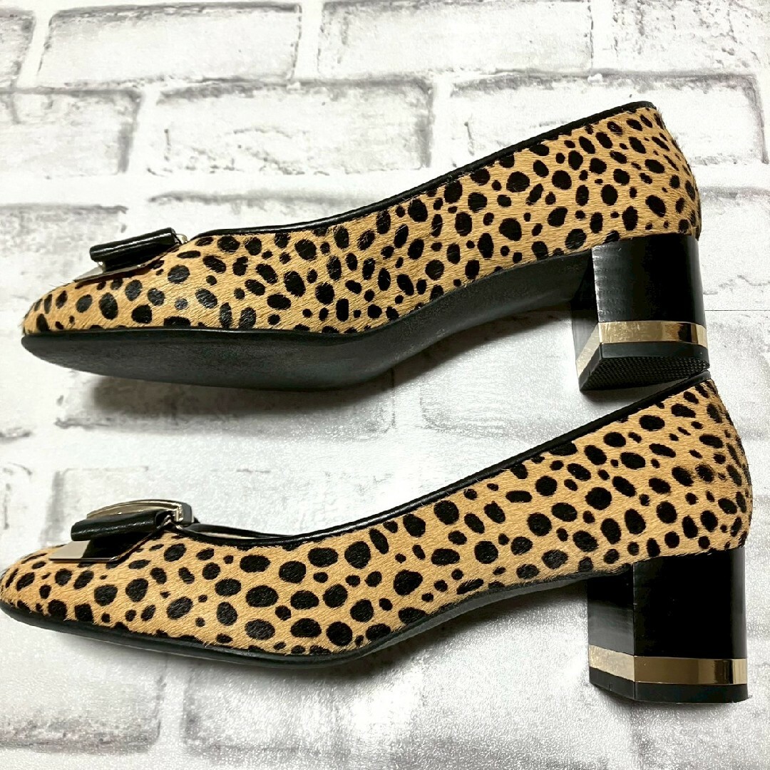 DIANA - 極美品✨️ DIANA レオパード リボンビジュー ハラコ DIANA - 極美品✨️ DIANA レオパード リボンビジュー ハラコ