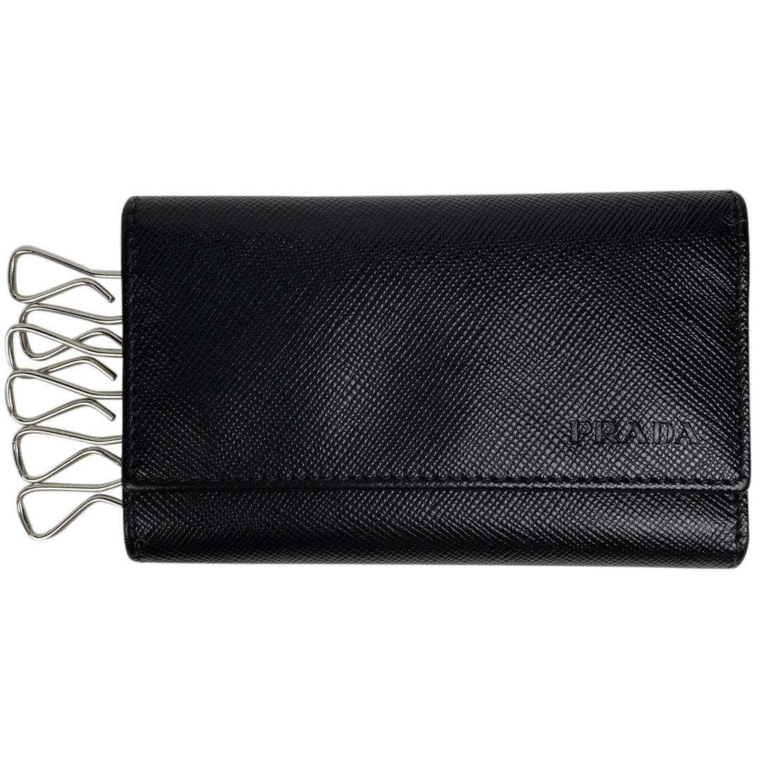 PRADA - 【在庫一掃】 プラダ ロゴ 6連 キーケース 【中古】の PRADA - 【在庫一掃】 プラダ ロゴ 6連 キーケース 【中古】の