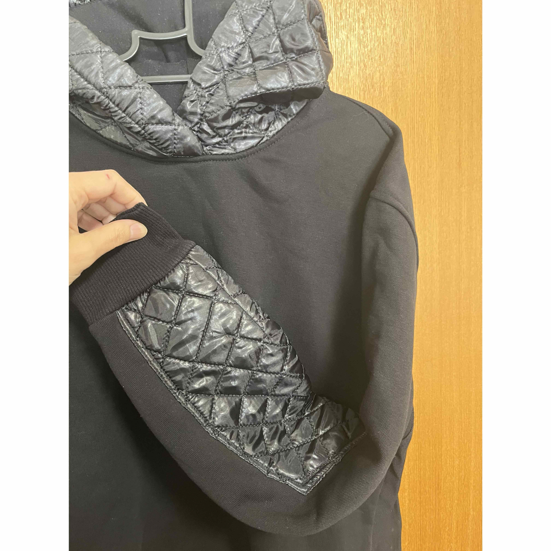 ZARA - ZARA オーバーサイズ 黒 パーカー キルティングの通販 by ZARA - ZARA オーバーサイズ 黒 パーカー キルティングの通販 by
