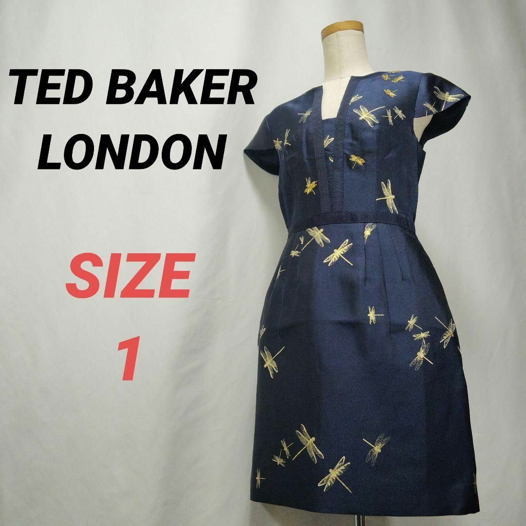 TED BAKER - TED BAKER テッドベイカー ワンピース とんぼ柄 TED BAKER - TED BAKER テッドベイカー ワンピース とんぼ柄