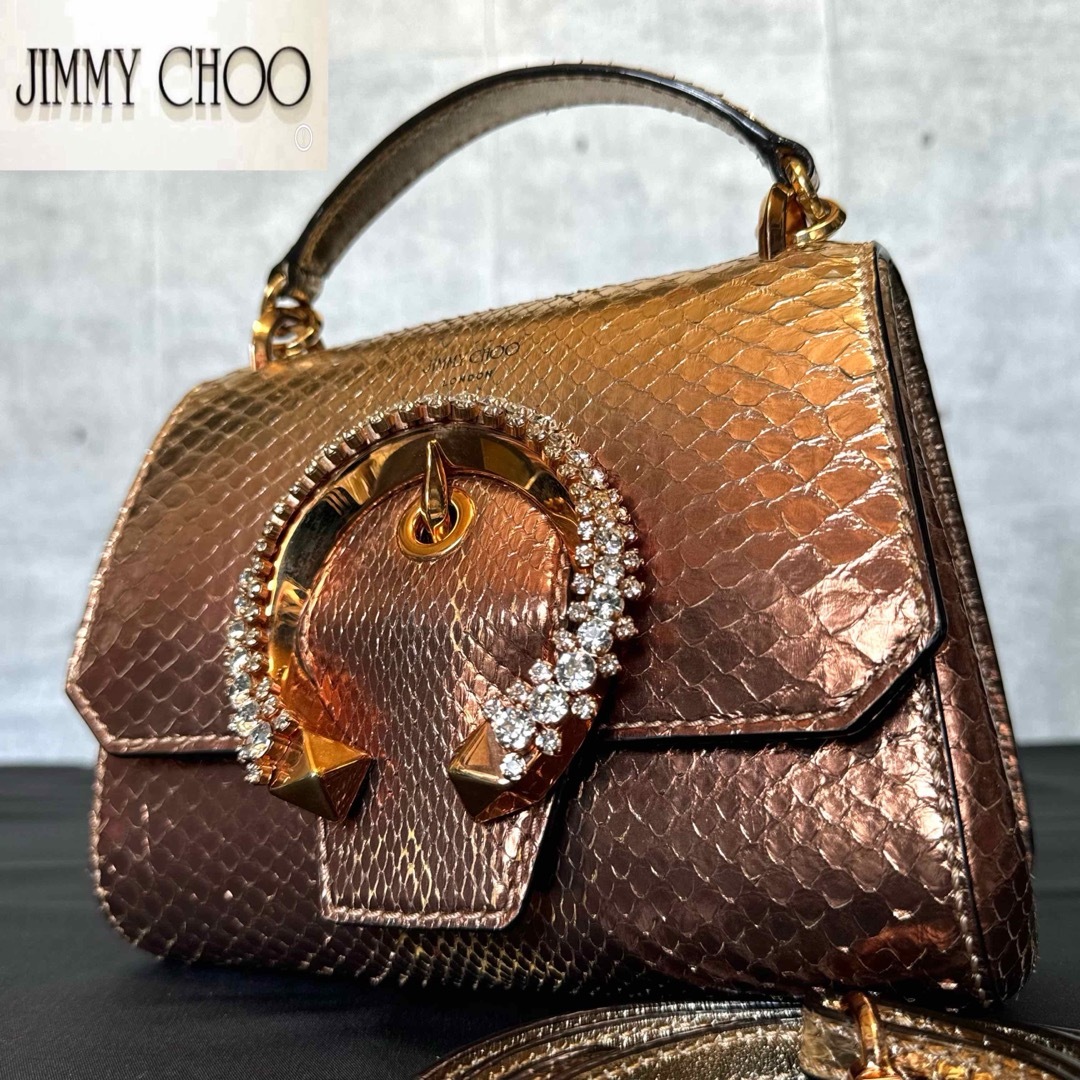 JIMMY CHOO - 良品 JIMMY CHOO MADELINE パイソン 2WAYバッグ JIMMY CHOO - 良品 JIMMY CHOO MADELINE パイソン 2WAYバッグ