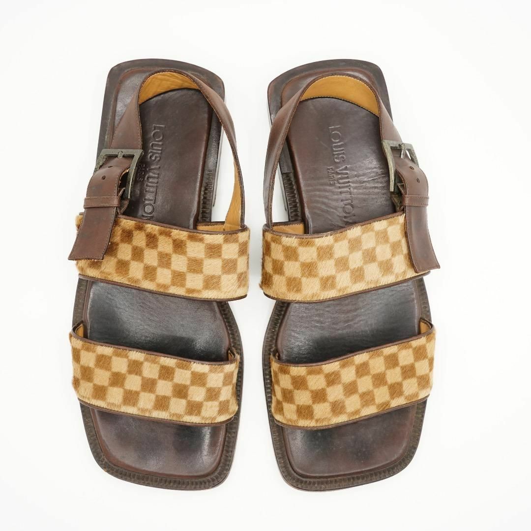LOUIS VUITTON - ルイヴィトン サンダル ダミエ ブラウン #8 LOUIS VUITTON - ルイヴィトン サンダル ダミエ ブラウン #8