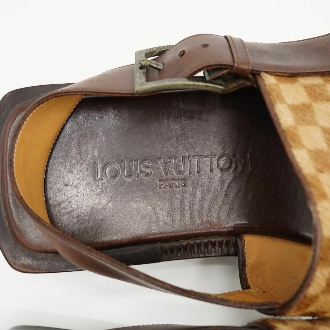 LOUIS VUITTON - ルイヴィトン サンダル ダミエ ブラウン #8 LOUIS VUITTON - ルイヴィトン サンダル ダミエ ブラウン #8