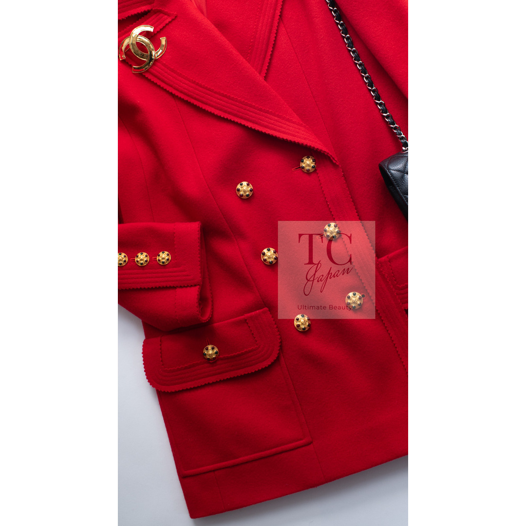 CHANEL - シャネル コート CHANEL ヴィンテージ レッド グリポア CHANEL - シャネル コート CHANEL ヴィンテージ レッド グリポア