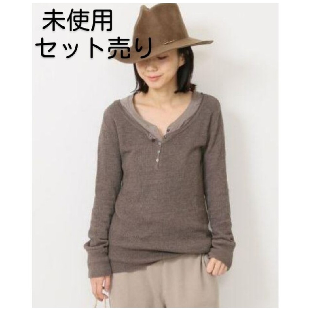 DEUXIEME CLASSE - <ブラウン>ワッフル long T&Henly Long T DEUXIEME CLASSE - <ブラウン>ワッフル long T&Henly Long T