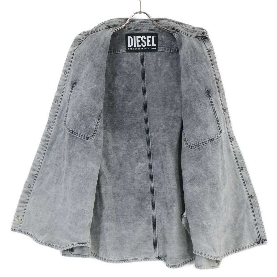 DIESEL - ディーゼル 英字プリント グレー デニムウエスタン DIESEL - ディーゼル 英字プリント グレー デニムウエスタン