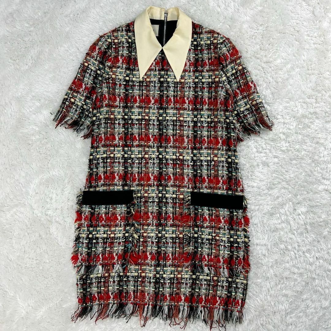 GUCCI - 【現行モデル】グッチ☆ツイード膝丈半袖ワンピース GUCCI - 【現行モデル】グッチ☆ツイード膝丈半袖ワンピース