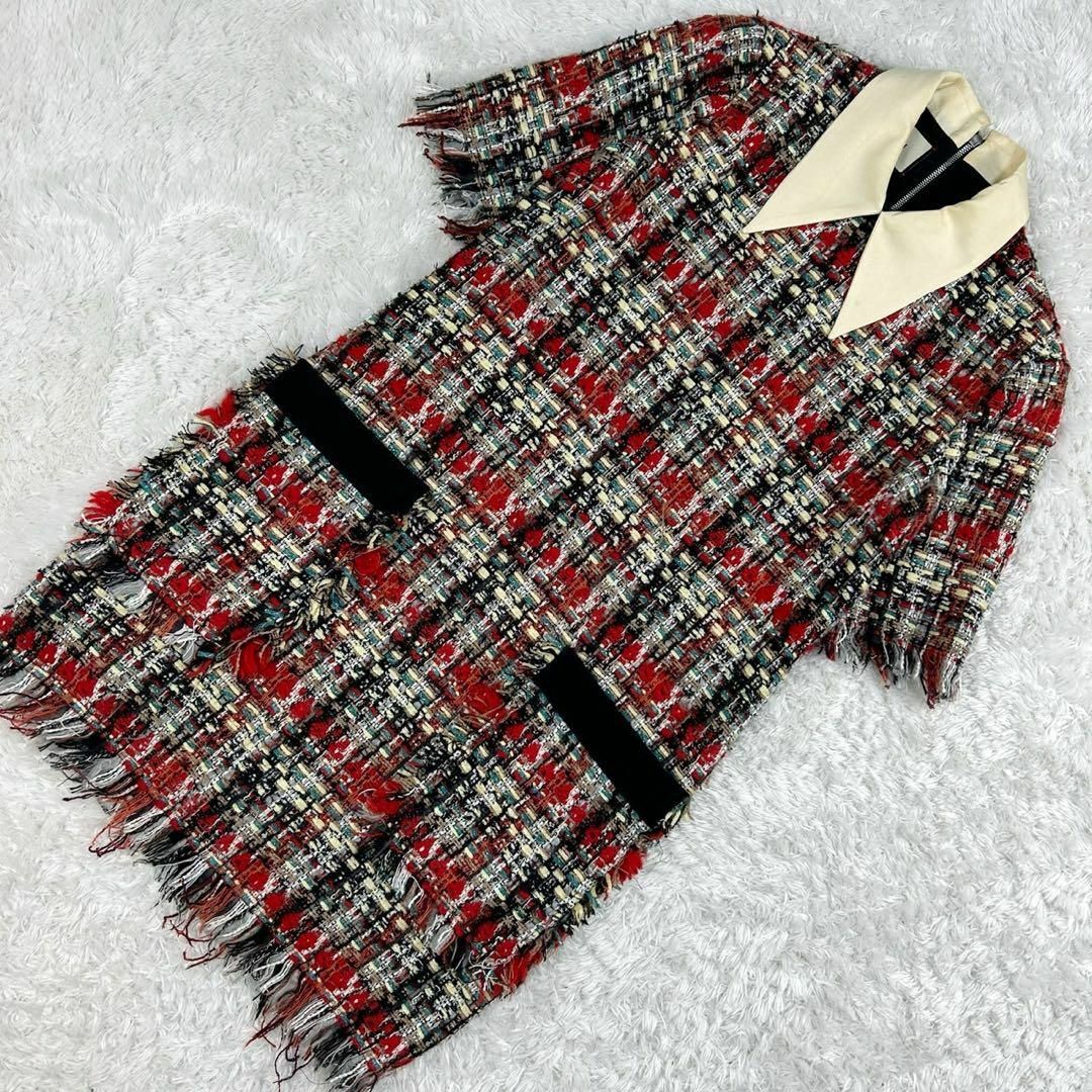GUCCI - 【現行モデル】グッチ☆ツイード膝丈半袖ワンピース GUCCI - 【現行モデル】グッチ☆ツイード膝丈半袖ワンピース