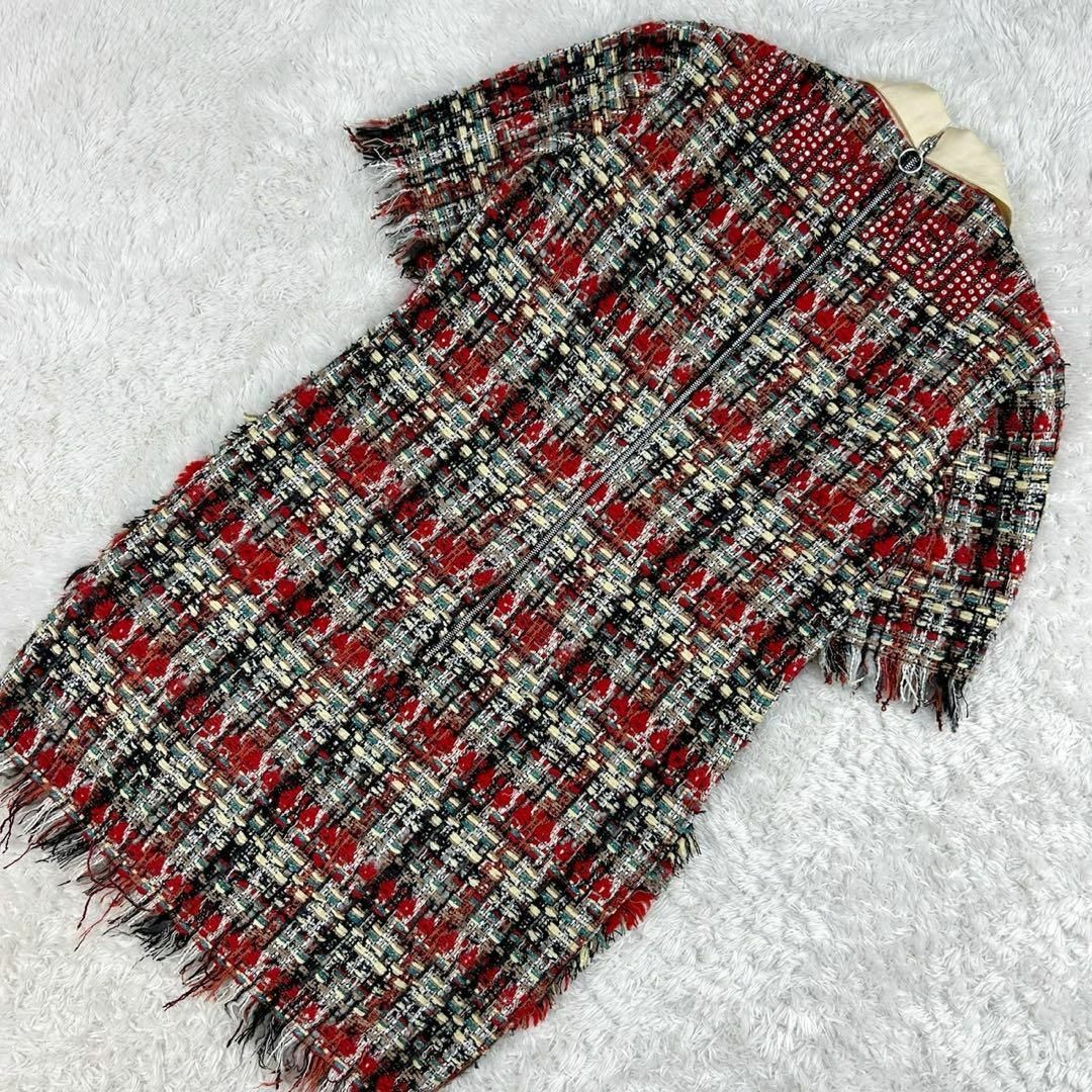 GUCCI - 【現行モデル】グッチ☆ツイード膝丈半袖ワンピース GUCCI - 【現行モデル】グッチ☆ツイード膝丈半袖ワンピース
