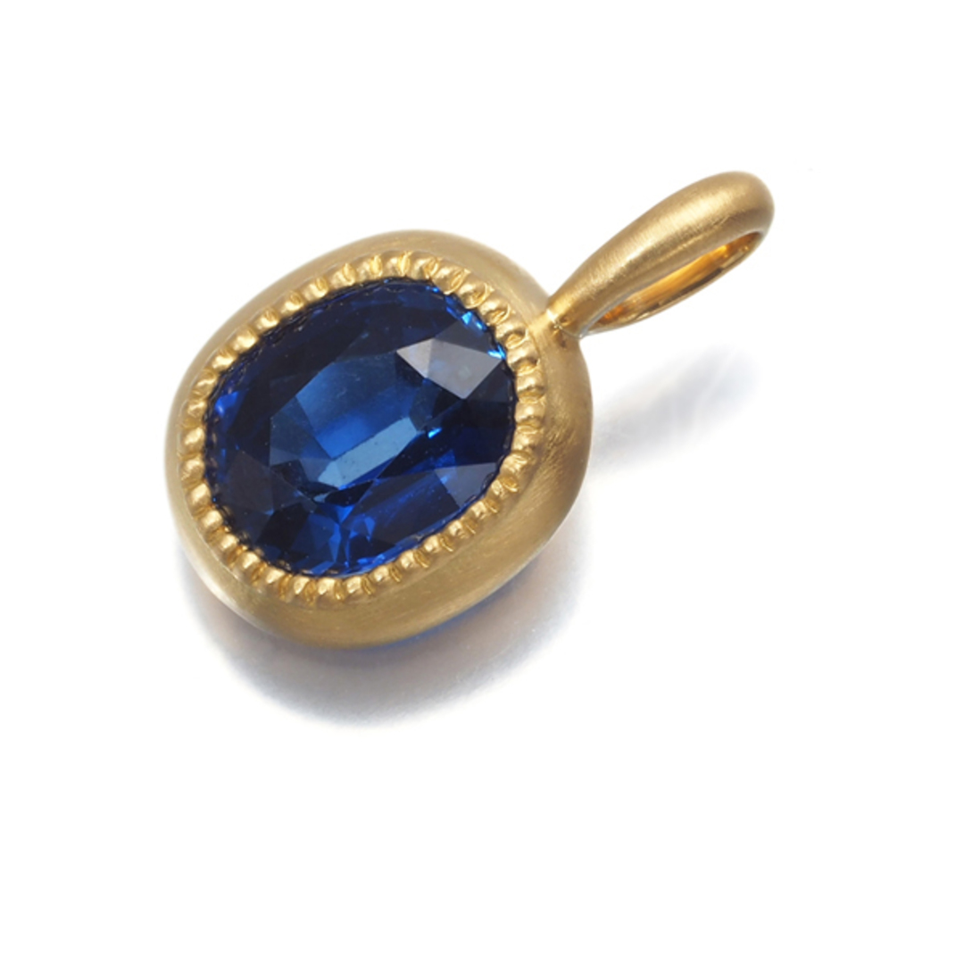 サファイア 0.775ct 艶消し ペンダントトップ K18YG の通販 by サファイア 0.775ct 艶消し ペンダントトップ K18YG の通販 by