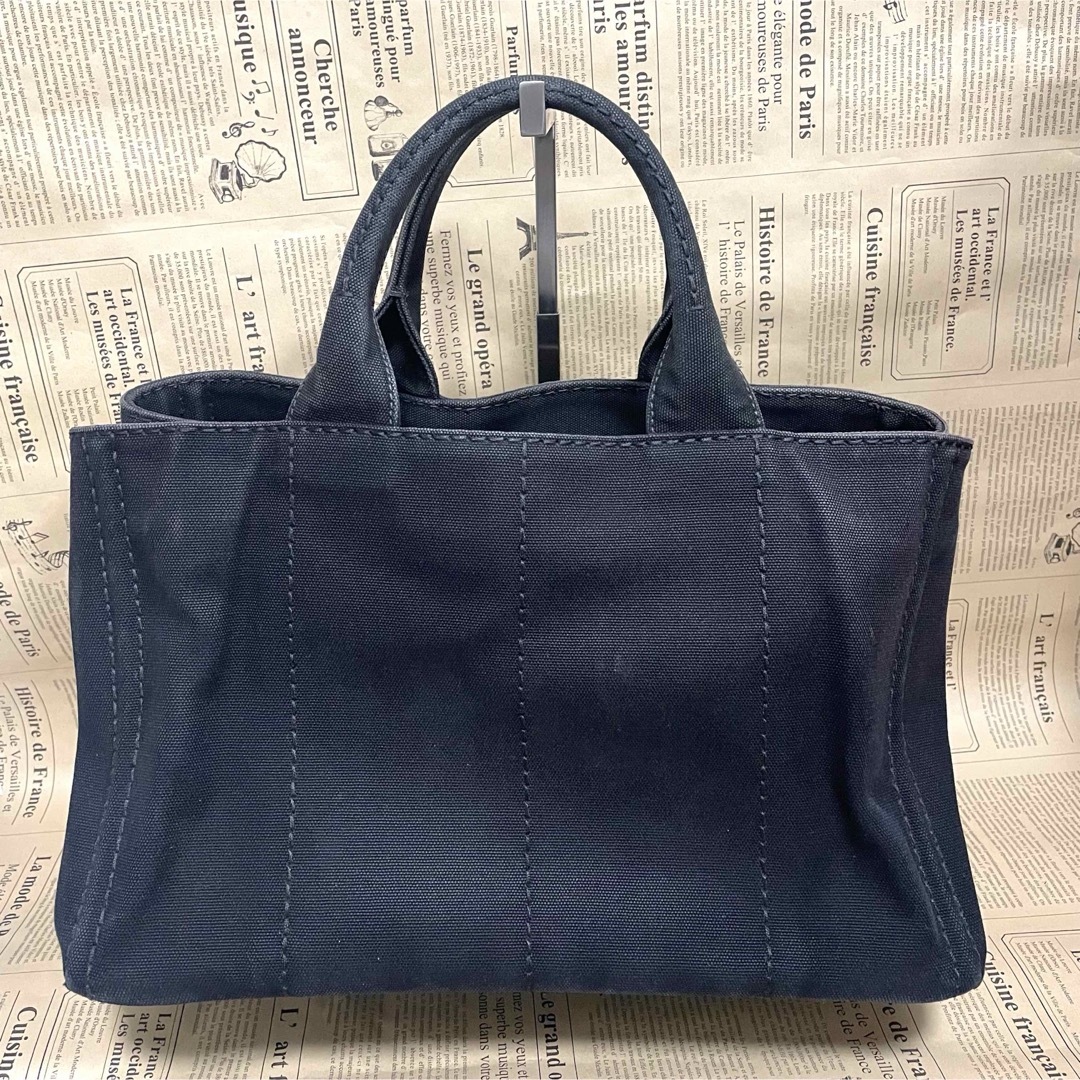 PRADA - プラダ カナパ トートバッグ ブラック キャンバス PRADA PRADA - プラダ カナパ トートバッグ ブラック キャンバス PRADA