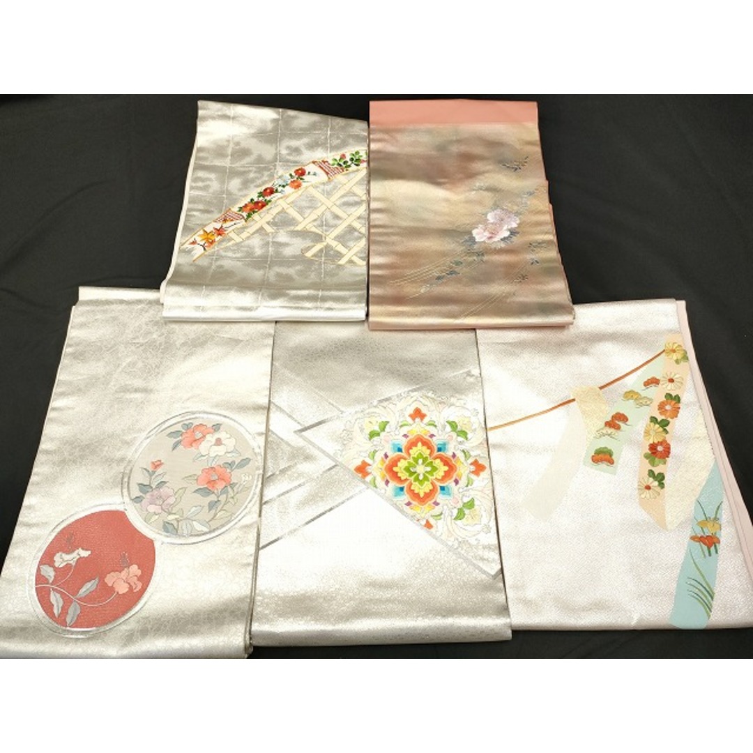 平和屋本店□名古屋帯 まとめて5点 花柄 駒刺繍 金銀彩 金銀糸 平和屋本店□名古屋帯 まとめて5点 花柄 駒刺繍 金銀彩 金銀糸