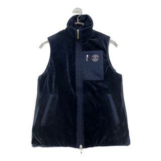 coco 中古 アンパスィ and per se レディース ベスト M 紺 ネイビー ダブルジップ 秋冬素材(ウエア)