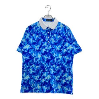coco 中古 ジーフォア G/FORE メンズ 半袖ポロシャツ 2(L) 青 タイダイ柄 総柄(ウエア)