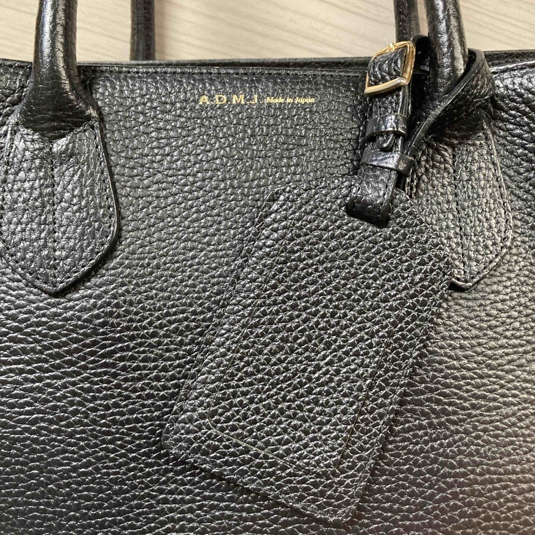A.D.M.J. - A.D.M.J. トートバッグ 黒 紫 本革 ゴールド 【匿名 A.D.M.J. - A.D.M.J. トートバッグ 黒 紫 本革 ゴールド 【匿名