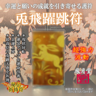 【兎飛躍跳符】現状の好転＆上昇 再スタート 縁結び 金運引き寄せ 祈祷符 お守り(その他)