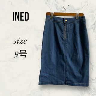 INED イネド タイトスカート デニムスカート タイトデニム 膝丈(ひざ丈スカート)