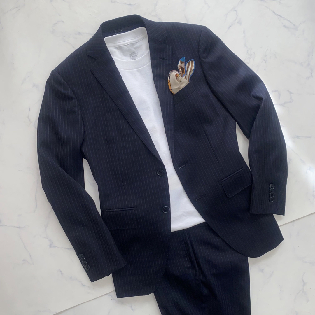THE SUIT COMPANY - SUIT COMPANY 美品 シルク混紡 オール THE SUIT COMPANY - SUIT COMPANY 美品 シルク混紡 オール