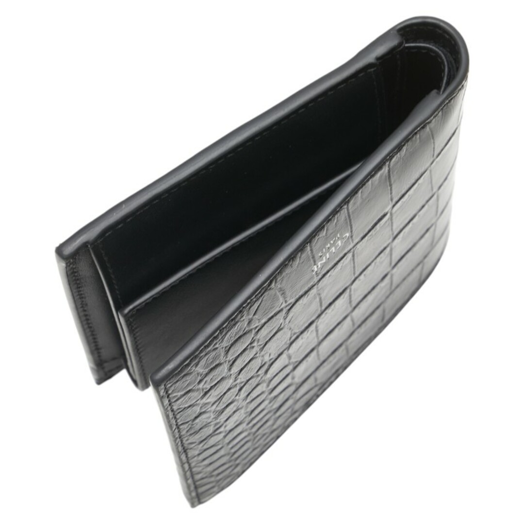 CELINE - 美品 セリーヌ クロコ型押し 二つ折り財布 レザー CELINE - 美品 セリーヌ クロコ型押し 二つ折り財布 レザー