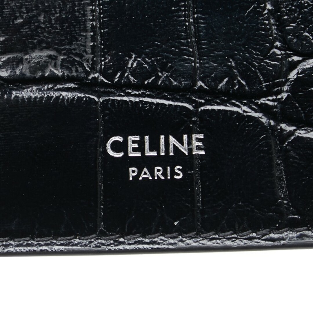 CELINE - 美品 セリーヌ クロコ型押し 二つ折り財布 レザー CELINE - 美品 セリーヌ クロコ型押し 二つ折り財布 レザー