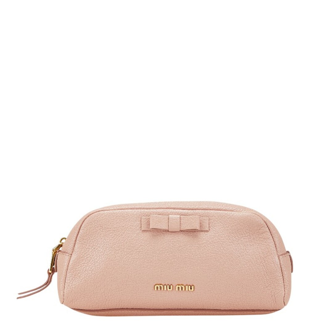 MIU MIU - ミュウミュウ リボン ポーチ 5ND010 レザー MIU MIU - ミュウミュウ リボン ポーチ 5ND010 レザー