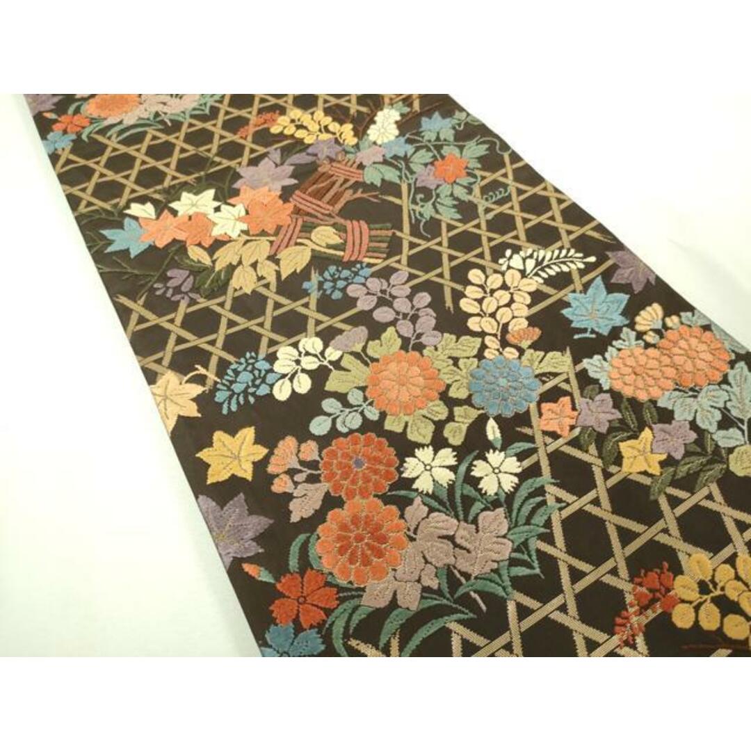 平和屋着物□六通柄袋帯 唐織 草花文 金糸 鈴乃屋扱い 正絹 逸品 平和屋着物□六通柄袋帯 唐織 草花文 金糸 鈴乃屋扱い 正絹 逸品