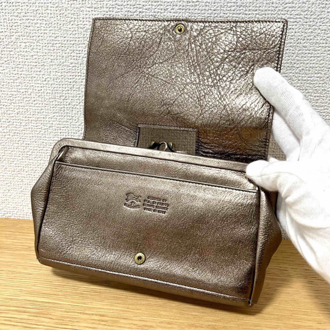 IL BISONTE - IL BISONTE イルビゾンテ 長財布 がま口 ゴールド IL BISONTE - IL BISONTE イルビゾンテ 長財布 がま口 ゴールド