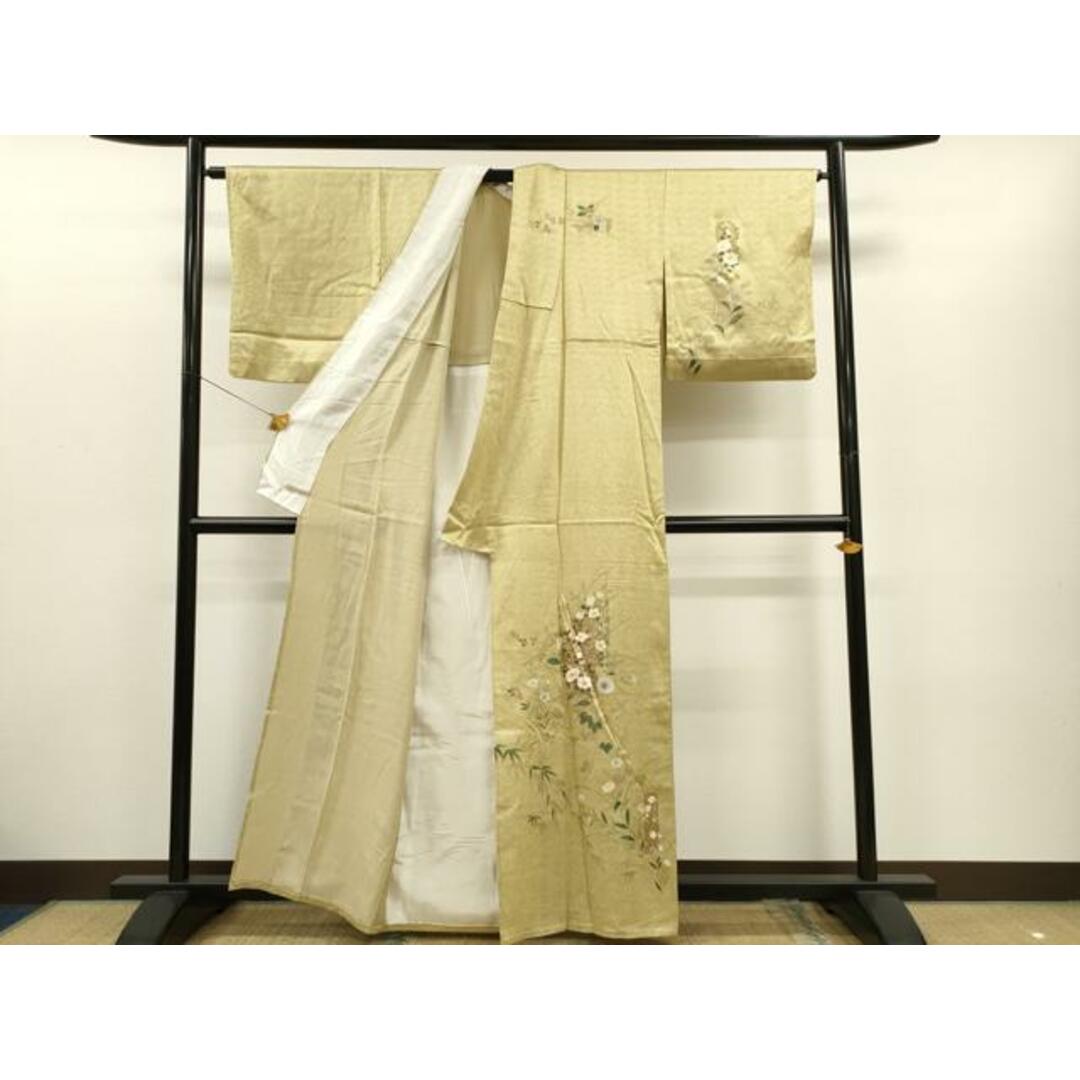 平和屋着物▽訪問着 単衣 短冊重ね草花文 金銀彩 正絹 逸品 平和屋着物▽訪問着 単衣 短冊重ね草花文 金銀彩 正絹 逸品