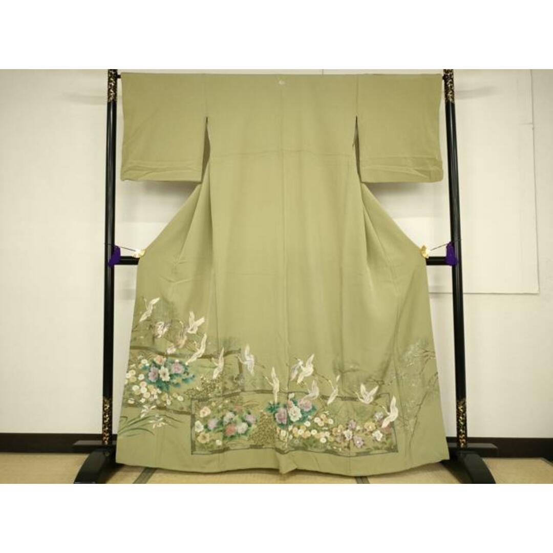 平和屋着物□豪華色留袖 飛鶴花文 金銀彩 正絹 逸品 AAAS5960pf 平和屋着物□豪華色留袖 飛鶴花文 金銀彩 正絹 逸品 AAAS5960pf