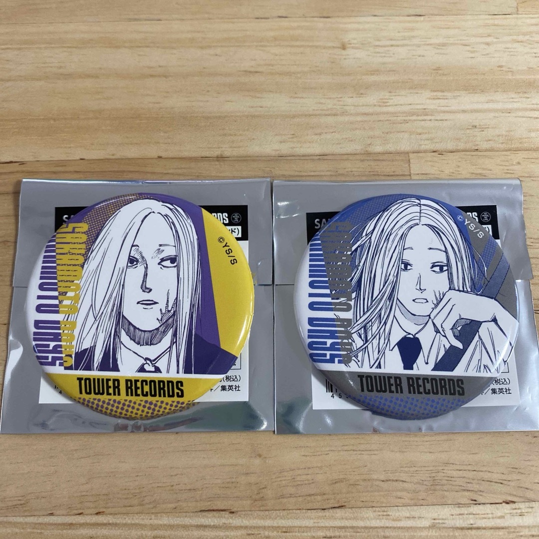 サカモトデイズ タワレコカフェ 複製原画展 缶バッジ 神々廻 2点 サカモトデイズ タワレコカフェ 複製原画展 缶バッジ 神々廻 2点