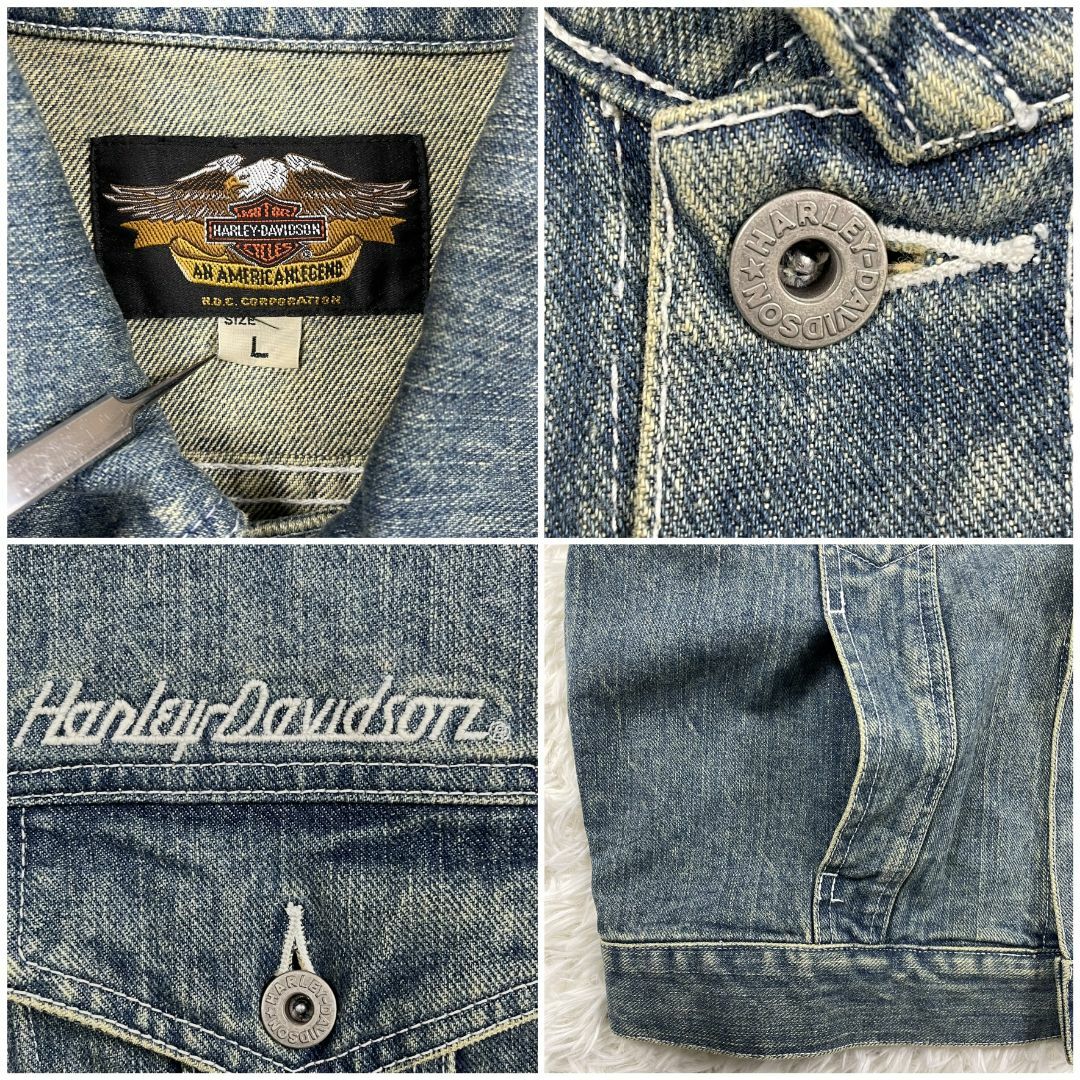 Harley Davidson - HARLEY-DAVIDSON イーグル刺繍 Gジャン Harley Davidson - HARLEY-DAVIDSON イーグル刺繍 Gジャン
