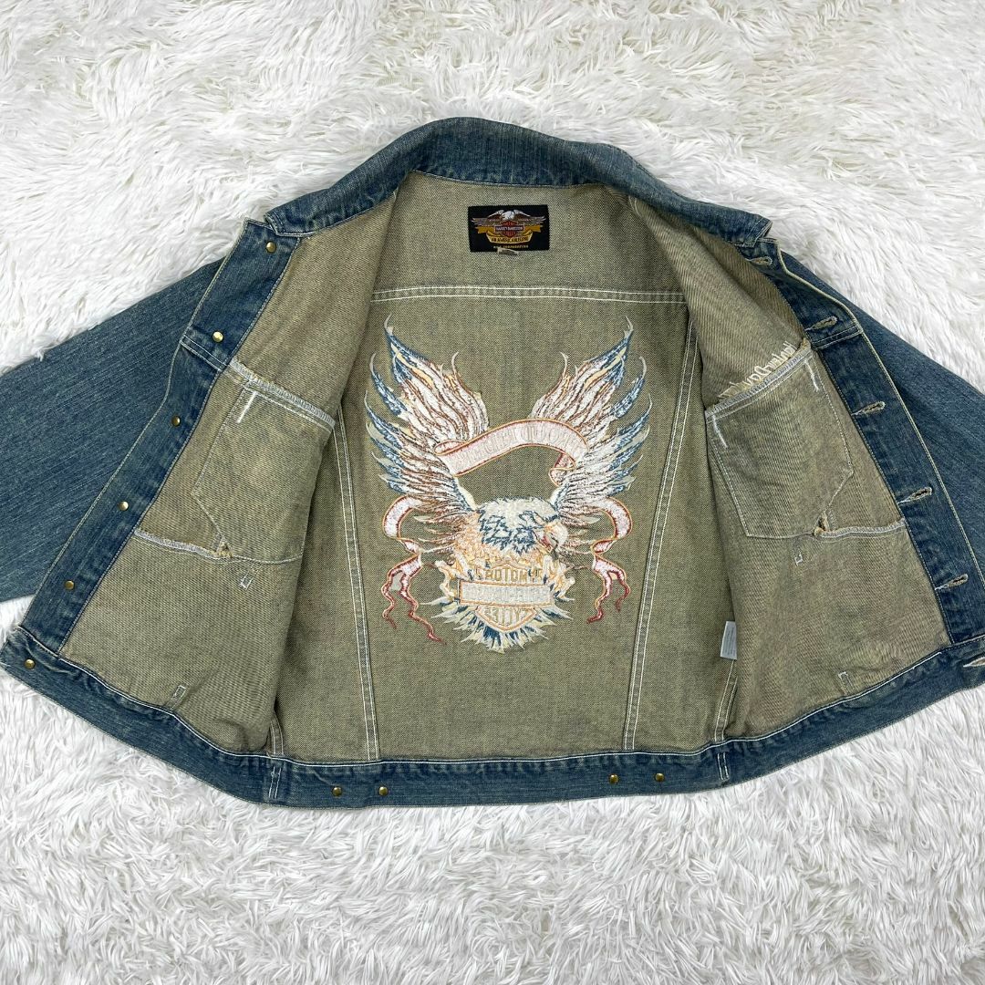 Harley Davidson - HARLEY-DAVIDSON イーグル刺繍 Gジャン Harley Davidson - HARLEY-DAVIDSON イーグル刺繍 Gジャン
