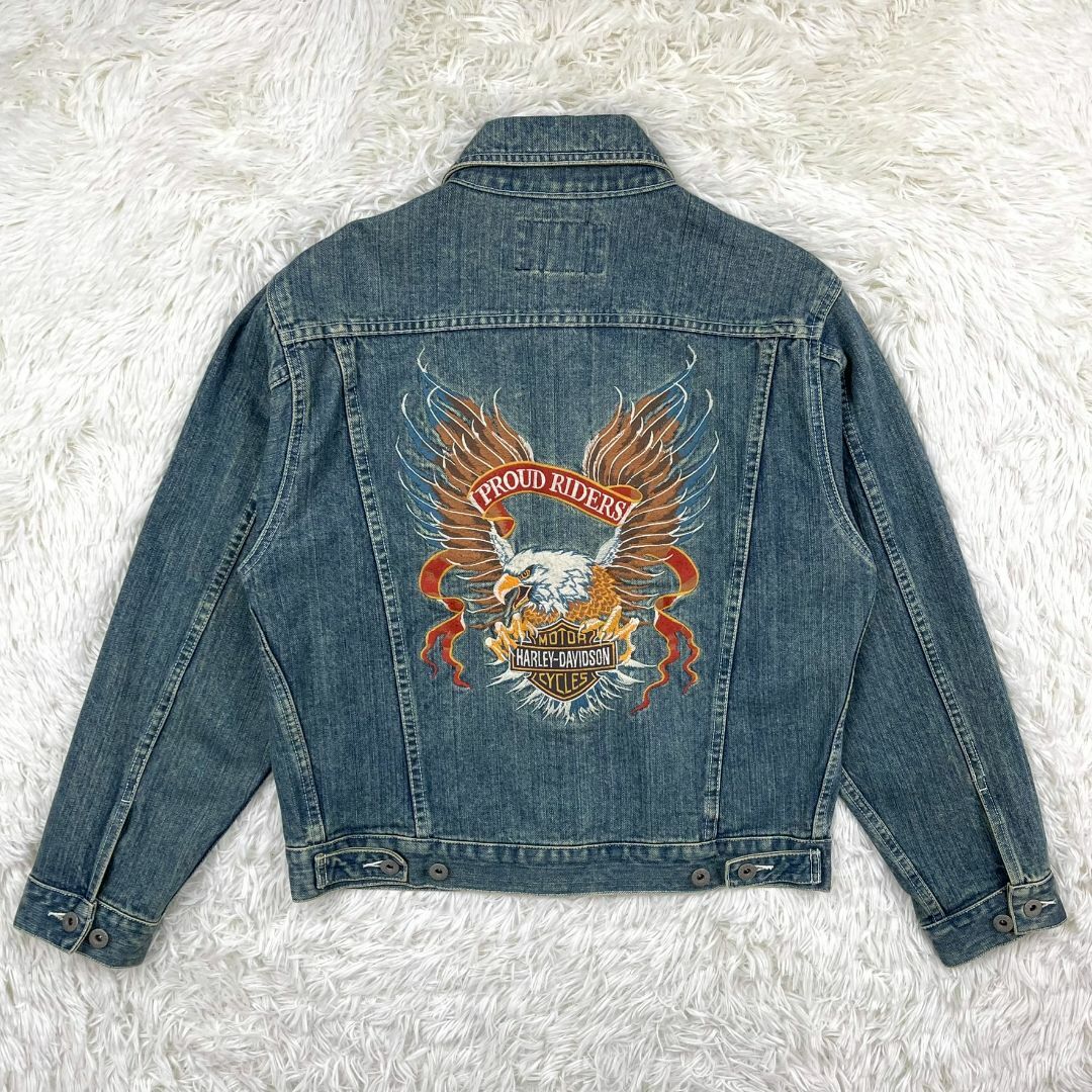 Harley Davidson - HARLEY-DAVIDSON イーグル刺繍 Gジャン Harley Davidson - HARLEY-DAVIDSON イーグル刺繍 Gジャン