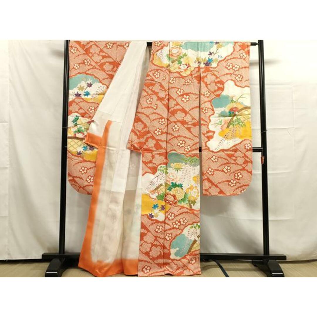 平和屋着物□豪華振袖 駒刺繍 絞り 牡丹文 暈し染め 金彩 正絹 平和屋着物□豪華振袖 駒刺繍 絞り 牡丹文 暈し染め 金彩 正絹