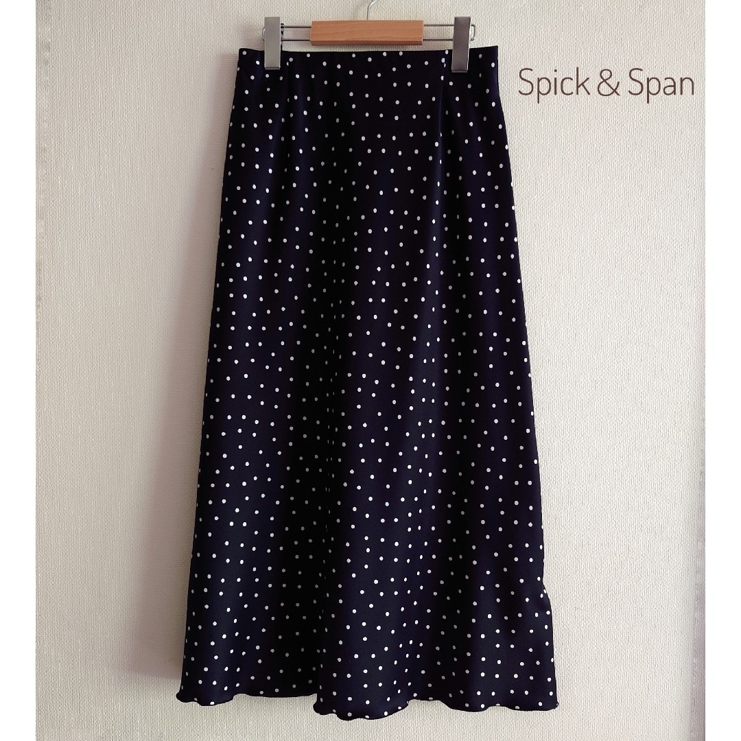 Spick & Span - Spick & Span ドットストレッチサテンミディ丈 Spick & Span - Spick & Span ドットストレッチサテンミディ丈
