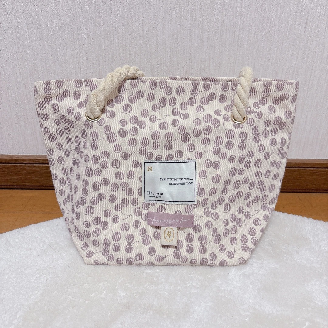 Her lip to - 【美品】HerLipto Cherry Tote Bag チェリートート Her lip to - 【美品】HerLipto Cherry Tote Bag チェリートート