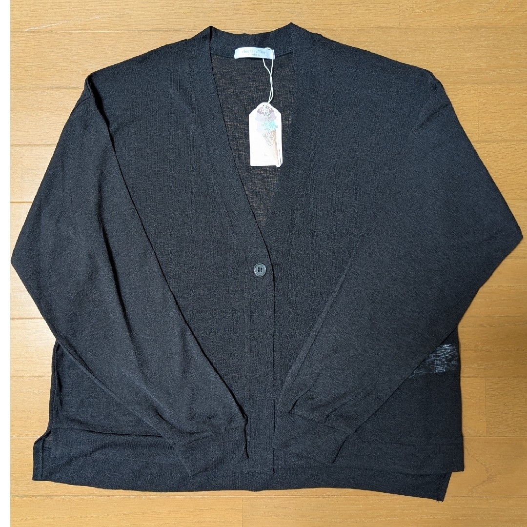 chocol raffine robe - 未使用 Vネックシアーカットカーディガン chocol raffine robe - 未使用 Vネックシアーカットカーディガン