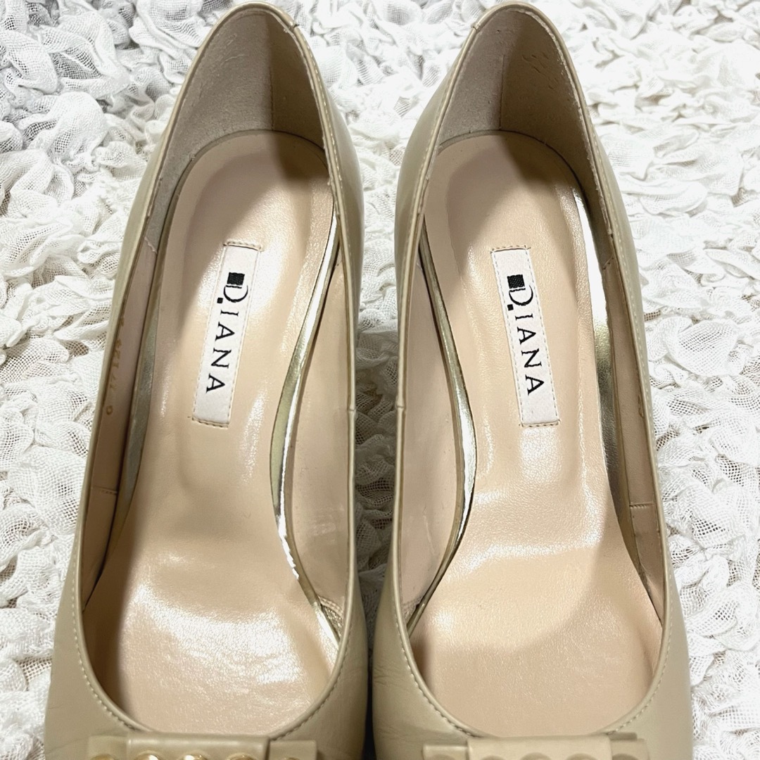 DIANA - 美品 DIANA パンプス レザー パール バックル ヒール DIANA - 美品 DIANA パンプス レザー パール バックル ヒール