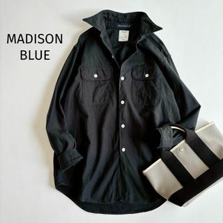 MADISONBLUE - マディソンブルー*ハンプトンシャツ コットン 黒 MADISONBLUE - マディソンブルー*ハンプトンシャツ コットン 黒