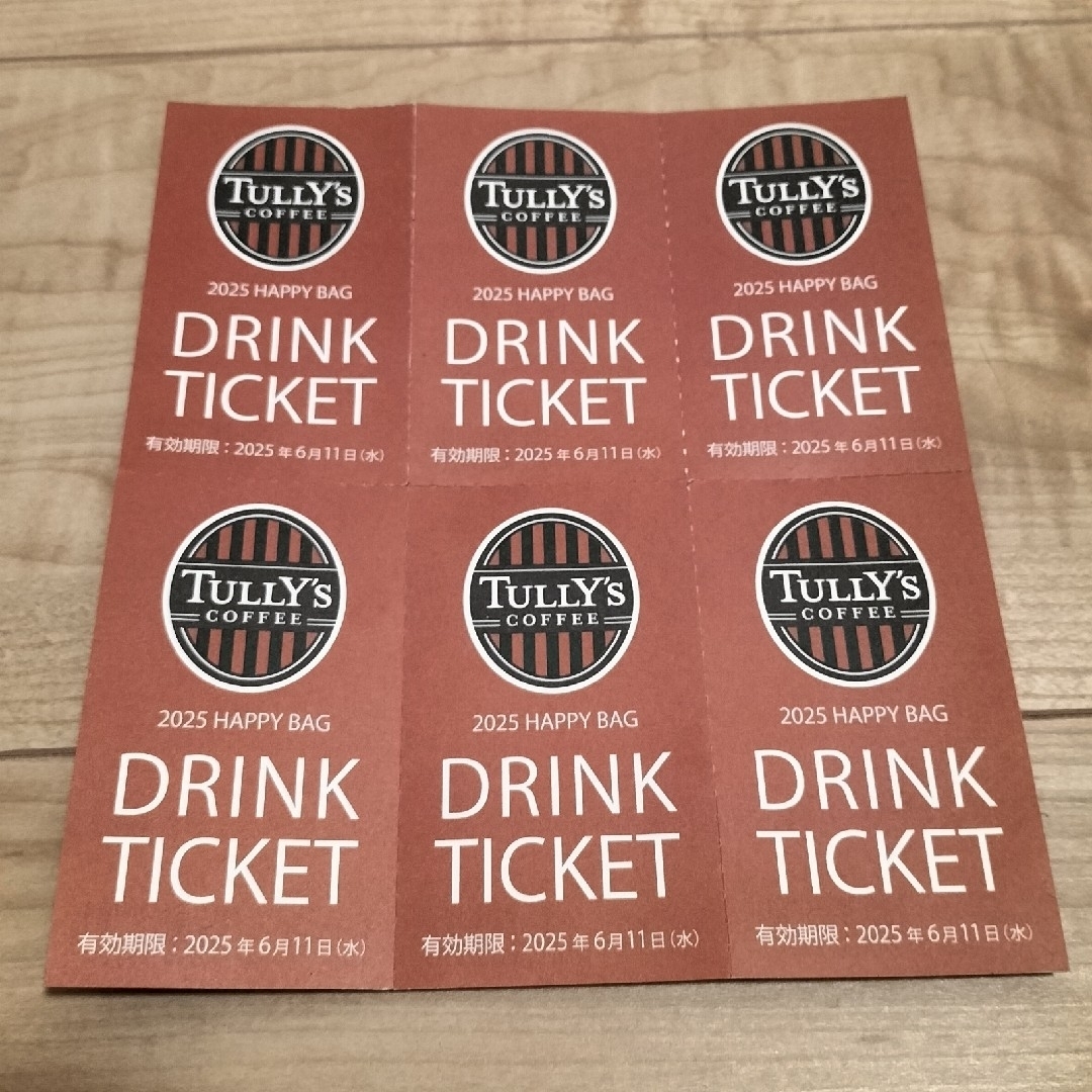TULLY'S COFFEE - 新品◇タリーズコーヒー ドリンクチケット6枚 TULLY'S COFFEE - 新品◇タリーズコーヒー ドリンクチケット6枚