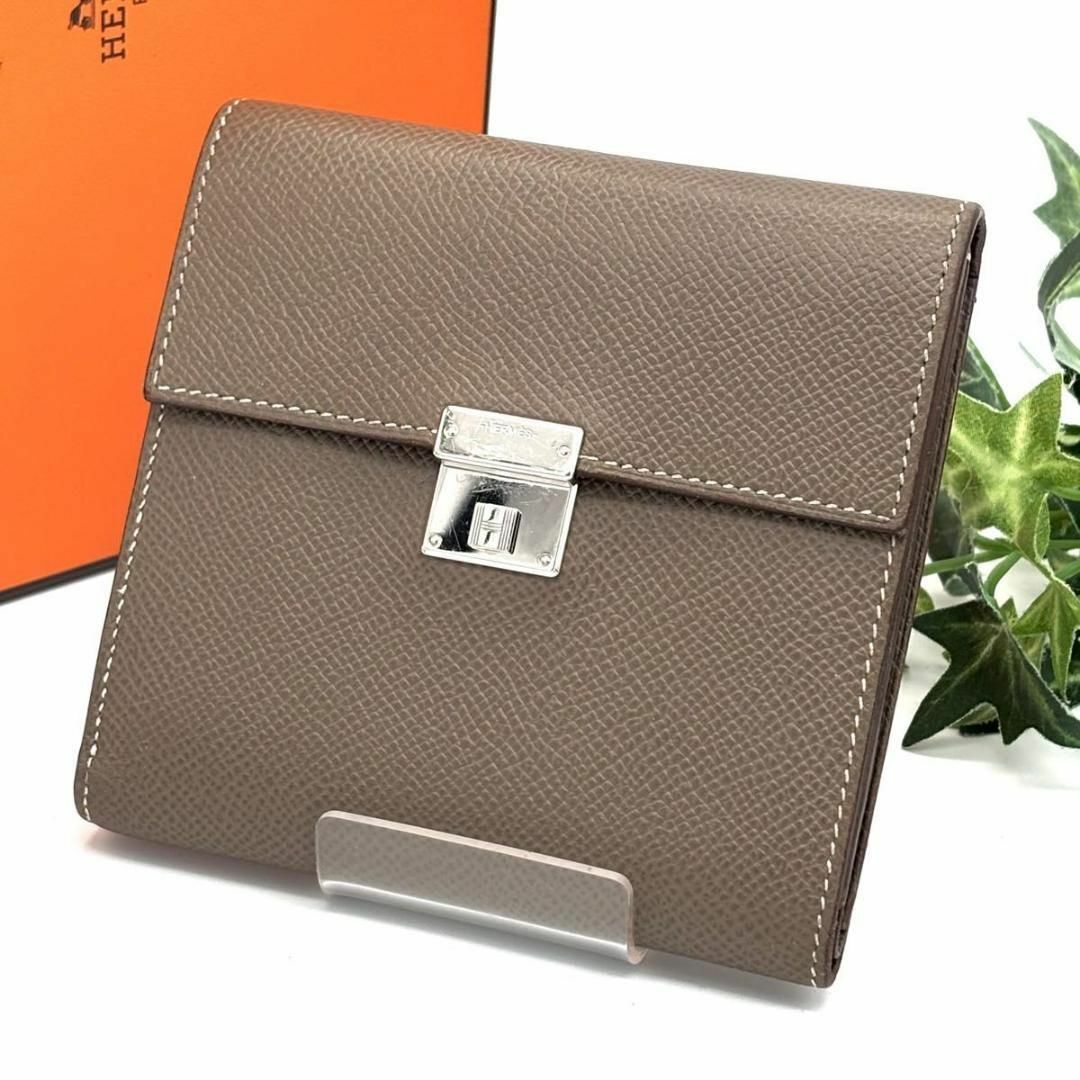 HERMES - HERMES エルメス クリック12 三つ折り財布 エトゥープ HERMES - HERMES エルメス クリック12 三つ折り財布 エトゥープ