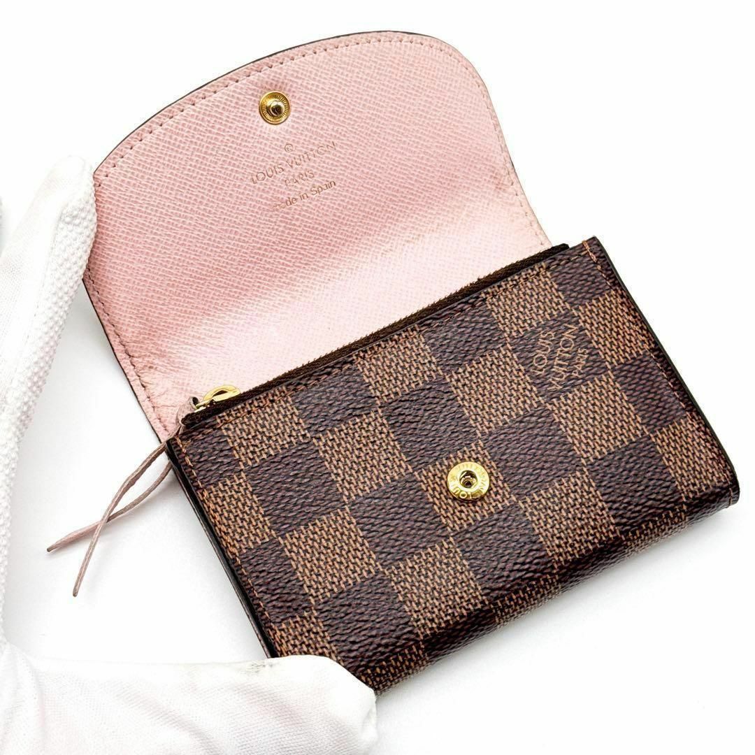 LOUIS VUITTON - ルイヴィトン ダミエ ポルトモネロザリ コイン LOUIS VUITTON - ルイヴィトン ダミエ ポルトモネロザリ コイン