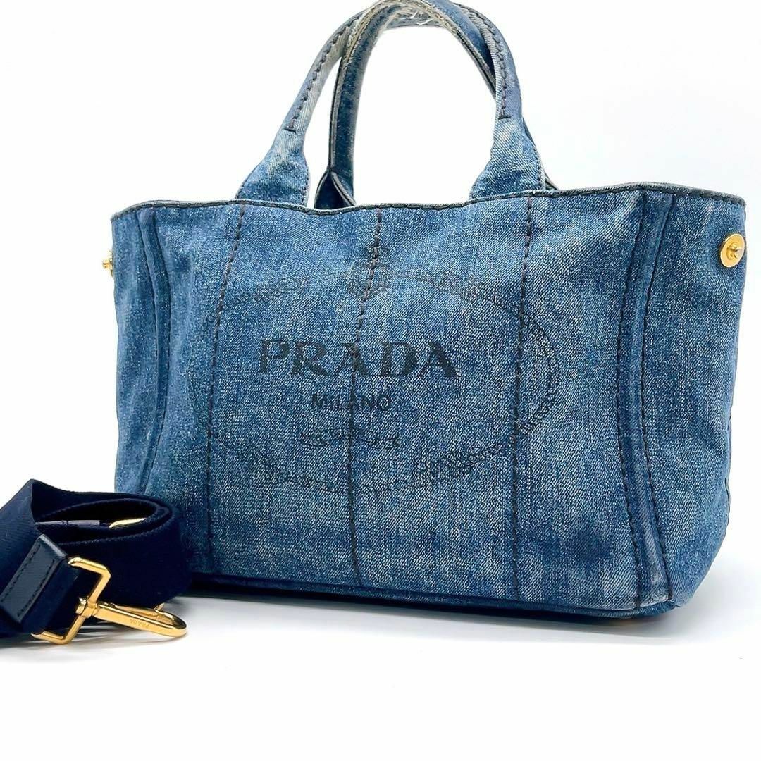 PRADA - PRADA プラダ カナパ デニム ハンドバッグ 25031901の PRADA - PRADA プラダ カナパ デニム ハンドバッグ 25031901の