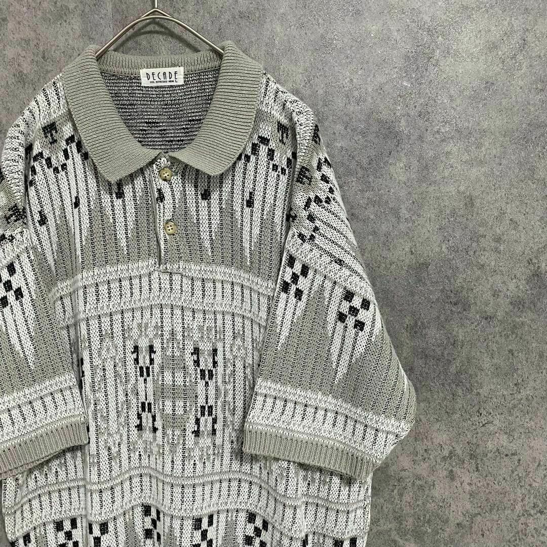 VINTAGE - 90s vintage 総柄 サマーニット メンズL 古着 個性派 VINTAGE - 90s vintage 総柄 サマーニット メンズL 古着 個性派