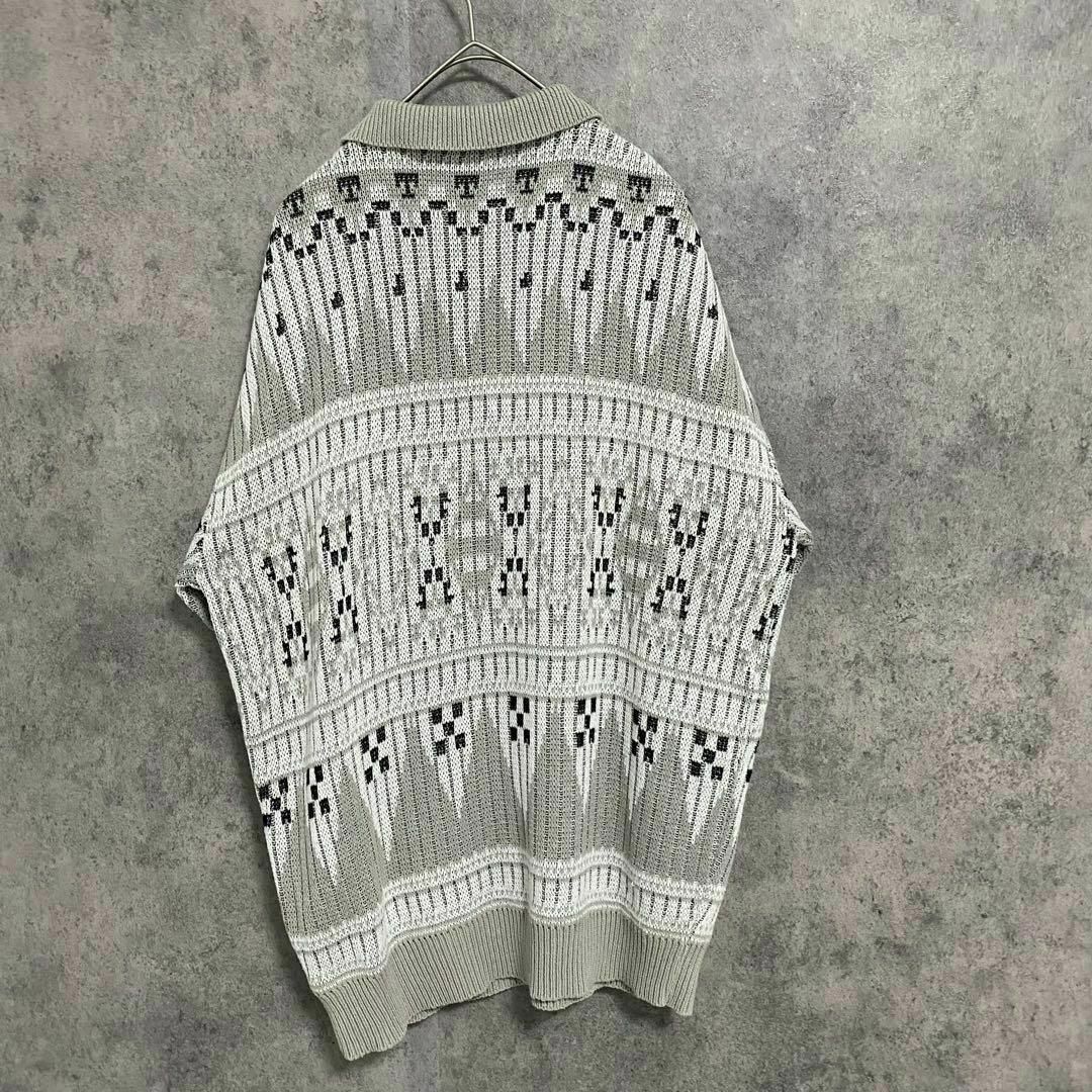 VINTAGE - 90s vintage 総柄 サマーニット メンズL 古着 個性派 VINTAGE - 90s vintage 総柄 サマーニット メンズL 古着 個性派