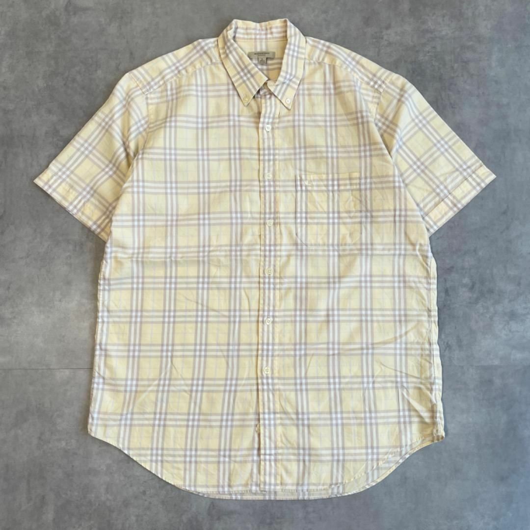 BURBERRY - BURBERRY バーバリー シャツ チェック 古着 L 黄色 BURBERRY - BURBERRY バーバリー シャツ チェック 古着 L 黄色