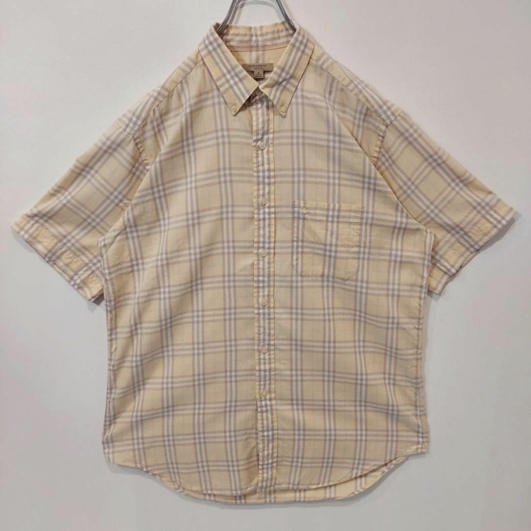 BURBERRY - BURBERRY バーバリー シャツ チェック 古着 L 黄色 BURBERRY - BURBERRY バーバリー シャツ チェック 古着 L 黄色