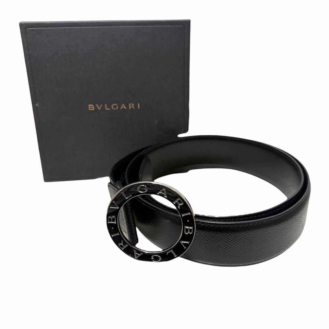 BVLGARI - BVLGARI・ブルガリ・レザーベルト・丸バックル・ロゴ BVLGARI - BVLGARI・ブルガリ・レザーベルト・丸バックル・ロゴ