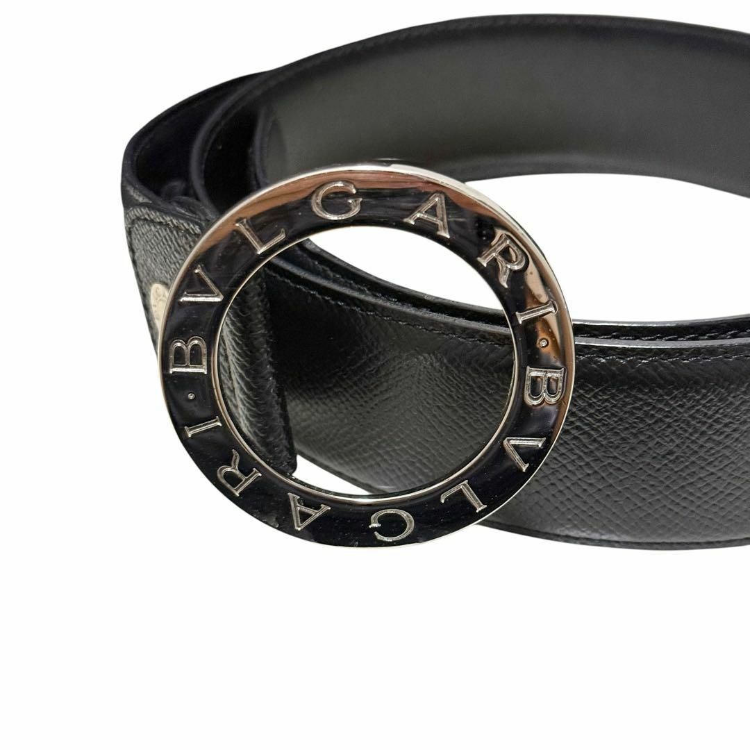 BVLGARI - BVLGARI・ブルガリ・レザーベルト・丸バックル・ロゴ BVLGARI - BVLGARI・ブルガリ・レザーベルト・丸バックル・ロゴ